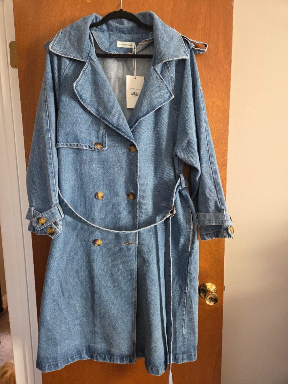 Bronzesnake denim trench coat - XL